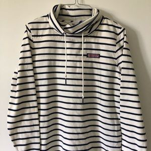 Striped Vineyard Vines Mock Neck Sweatshirt